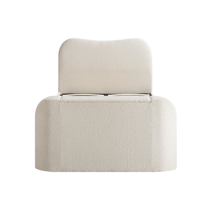 Egerie Curved Headboard Beige Boucle TV Bed with Ottoman Storage
