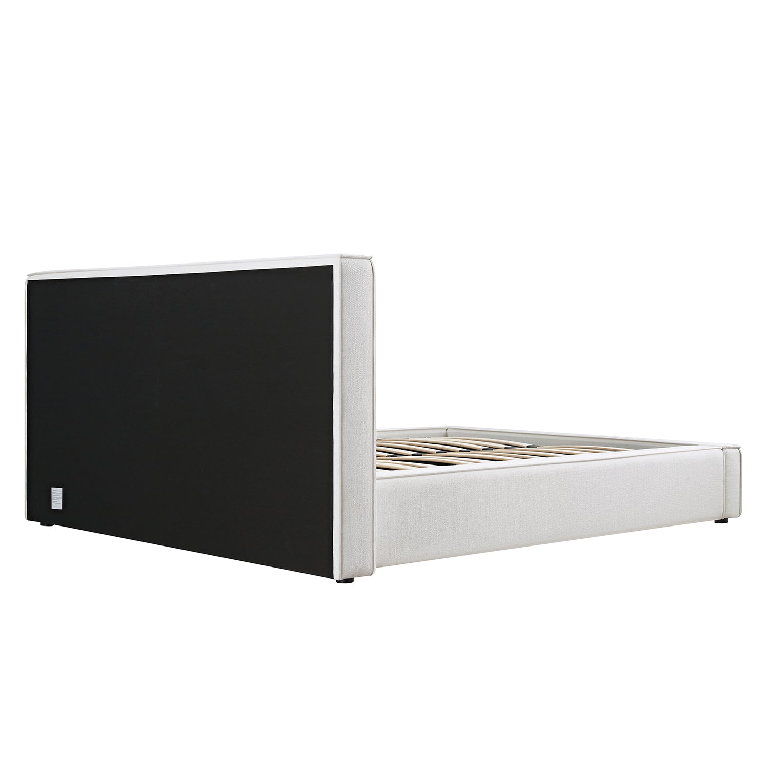 Claudine Ottoman Bed with Storage, Beige Linen