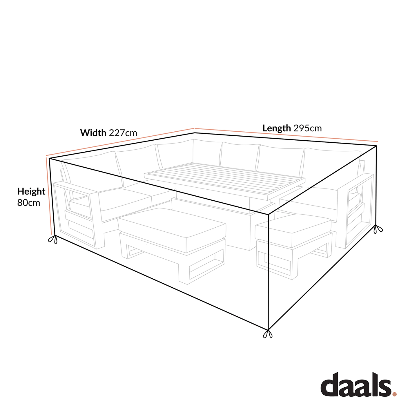 Garden Furniture Cover for Montrose Aluminium Large Corner Casual Dining Set with Rising Table