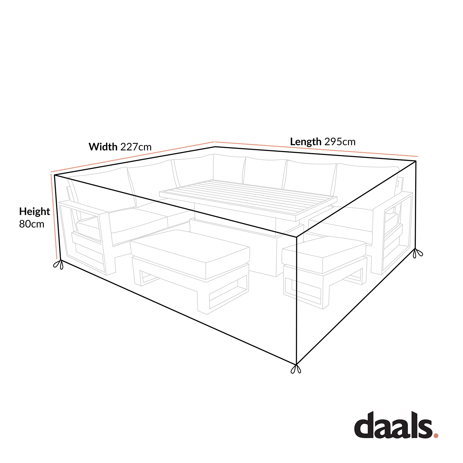 Garden Furniture Cover for Montrose Aluminium Large Corner Casual Dining Set with Rising Table