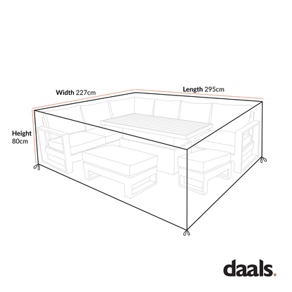 Garden Furniture Cover for Montrose Aluminium Large Corner Casual Dining Set with Rising Table