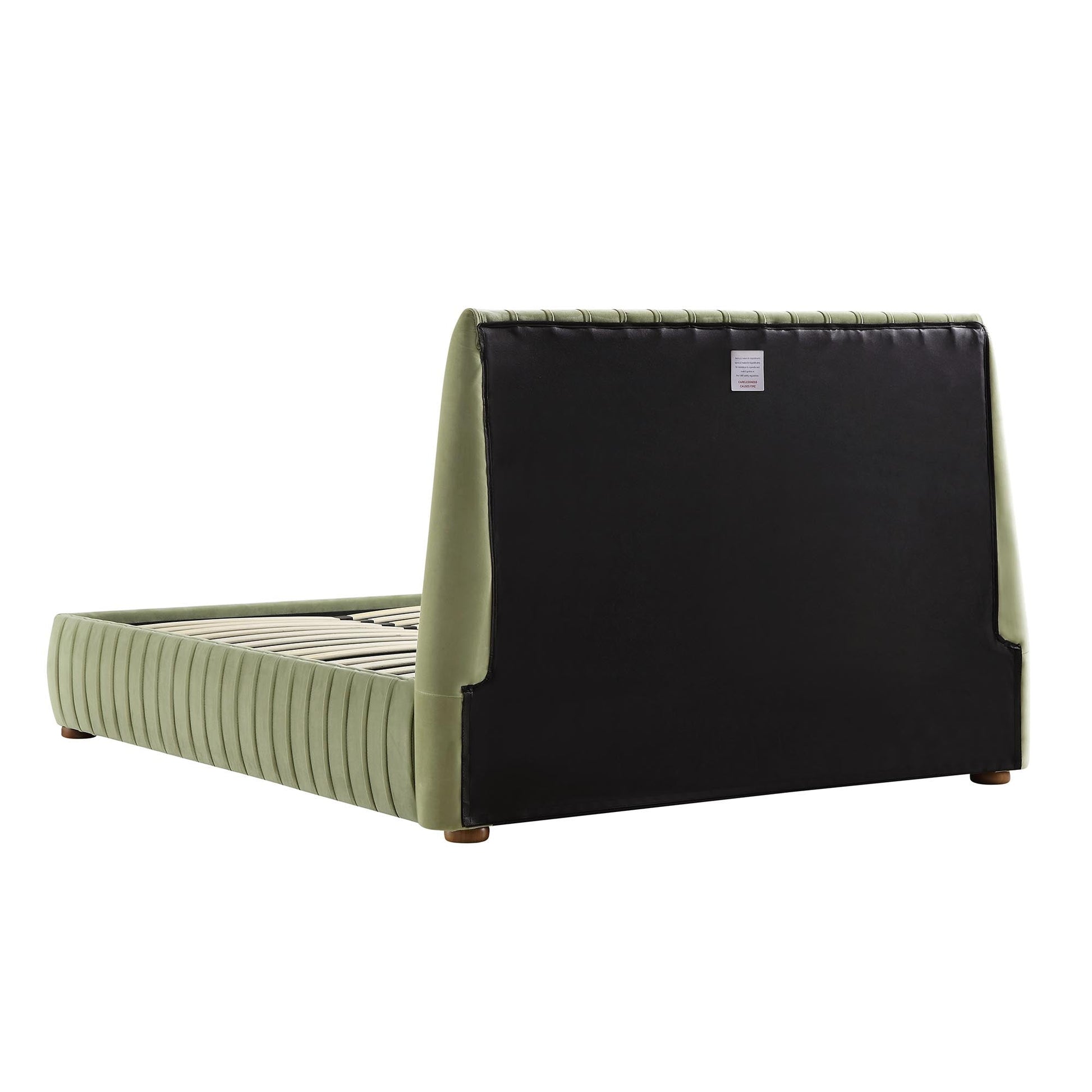 Helia Pleated Ottoman Bed with Storage, Lichen Velvet