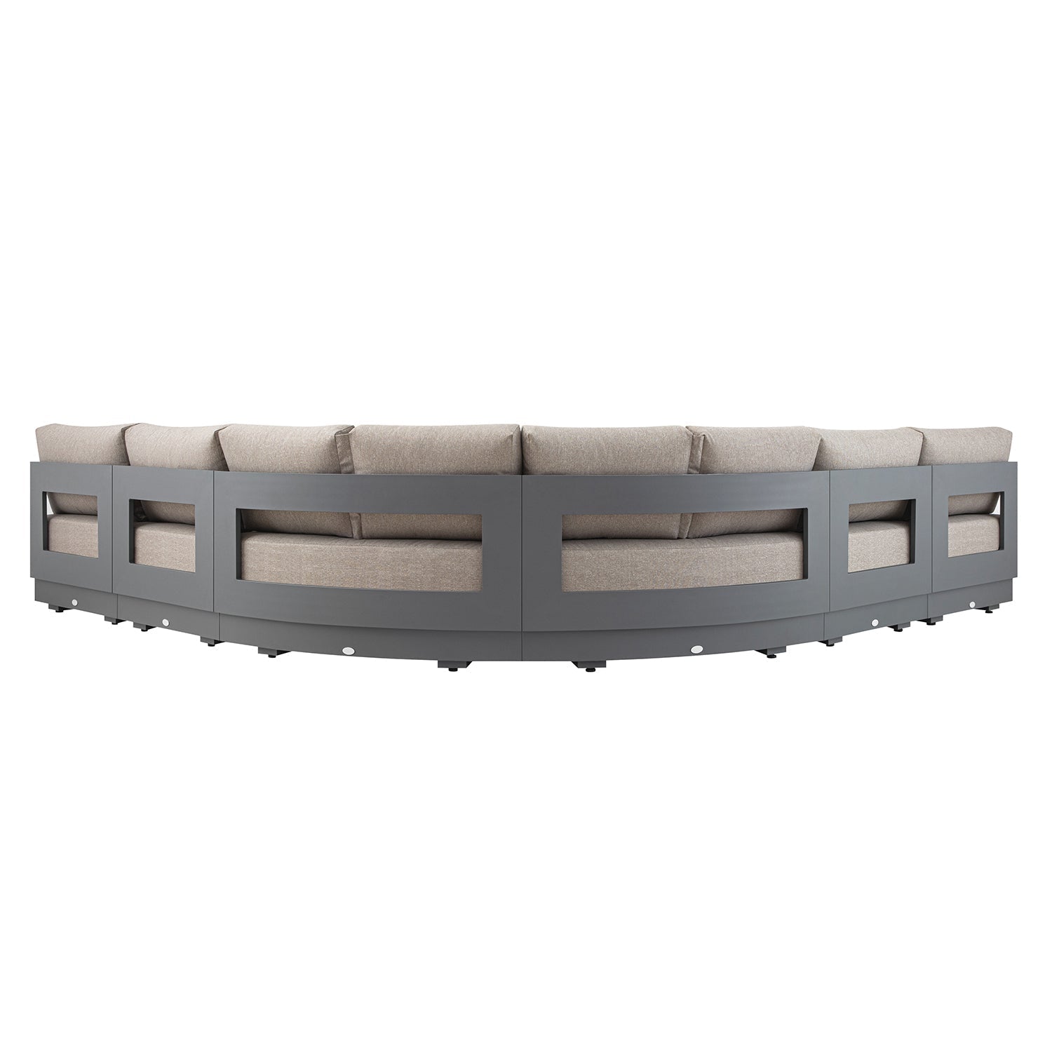 Jardin Aluminium Outdoor Modular 6-Piece Curved Corner Sofa Set, Granite