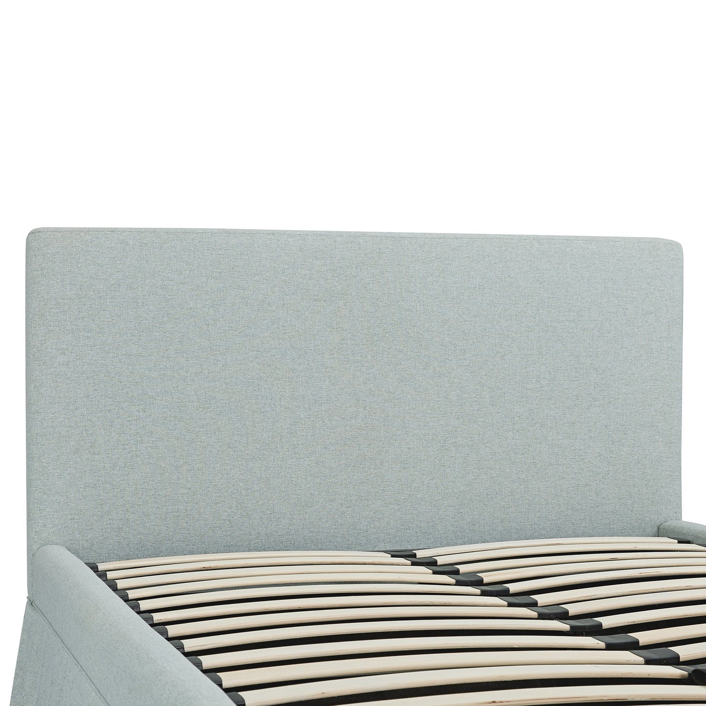 Egerton Box-Pleat Ottoman Bed with Storage, Pale Aqua Brushed Fabric