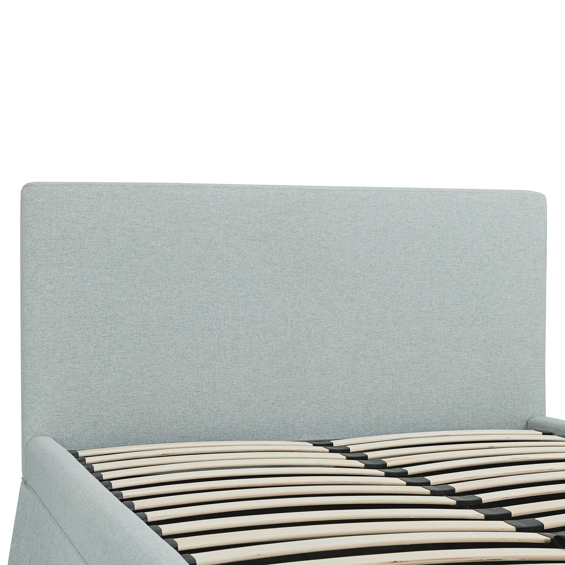 Egerton Box-Pleat Ottoman Bed with Storage, Pale Aqua Brushed Fabric