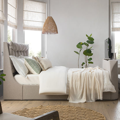 Hadley Stone Fabric TV Bed with Ottoman Storage