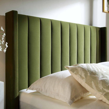 Wilton Moss Green Velvet TV Bed with Ottoman Storage