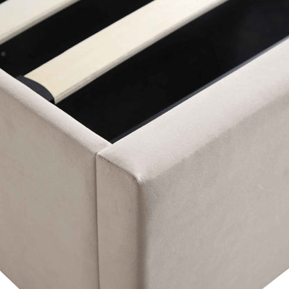 Wilton Champagne Velvet Ottoman Bed with Storage