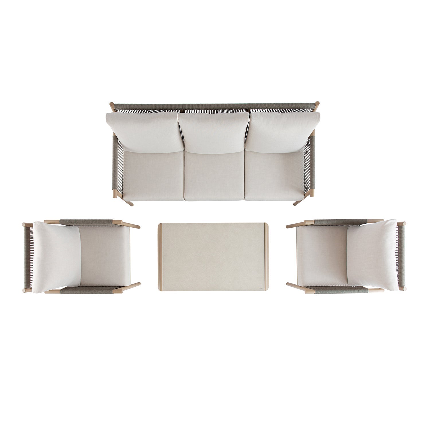 Soller Indoor and Outdoor Rope Weave 5-Seater Sofa Set