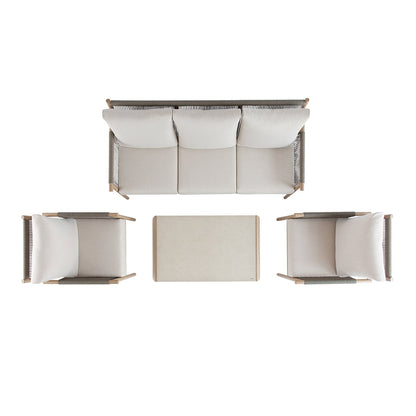 Soller Indoor and Outdoor Rope Weave 5-Seater Sofa Set