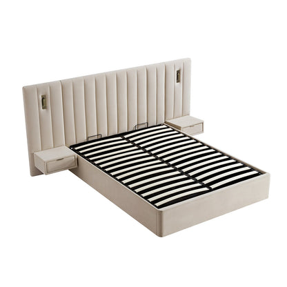 Tremezzo Oversized Ottoman Bed with Storage, Champagne Velvet