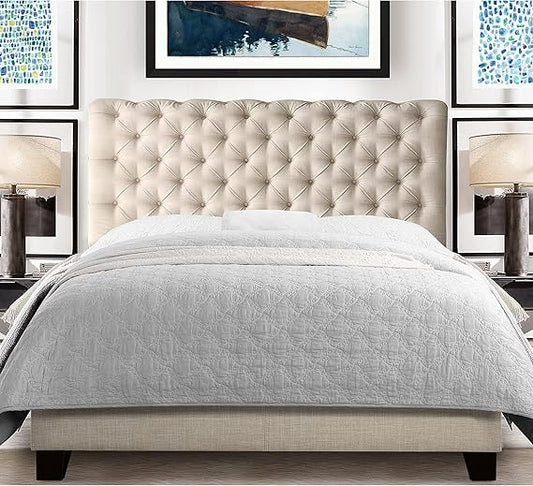 Chesterfield Cream Sleigh Bed Frame