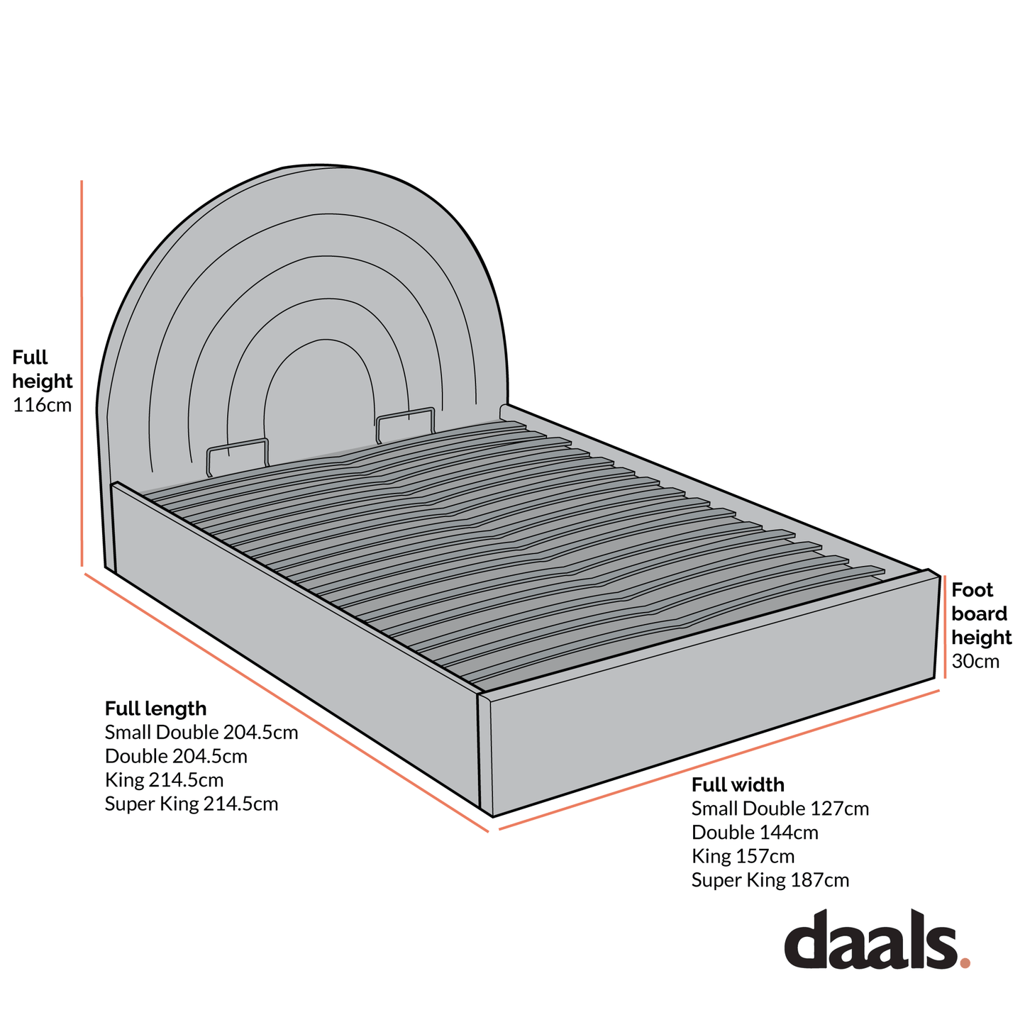 Archer Grey Boucle Ottoman Bed with Storage