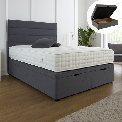 Islington Ottoman End Lift Storage Divan Bed - With Headboard