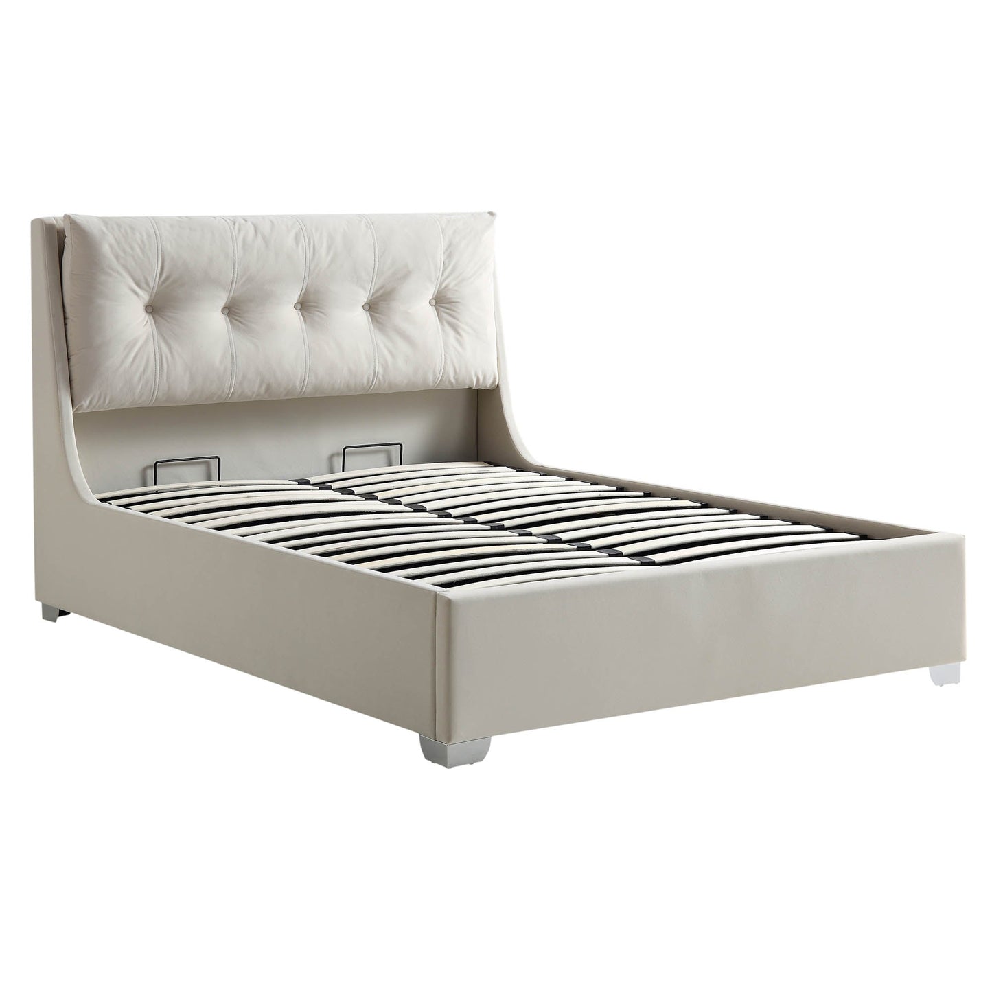 Hadley Champagne Velvet Ottoman Bed with Storage