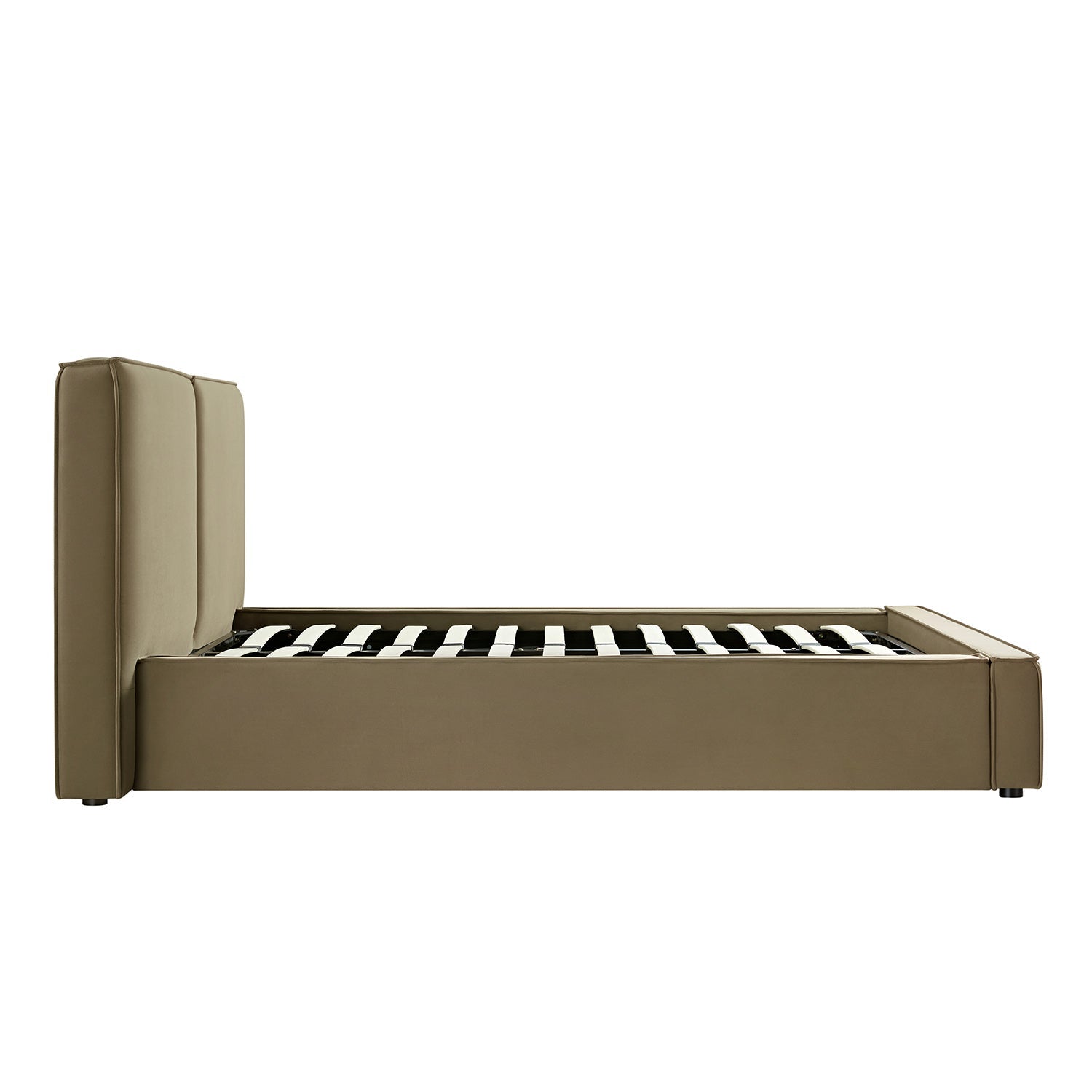 Claudine Ottoman Bed with Storage, Hazelnut Velvet