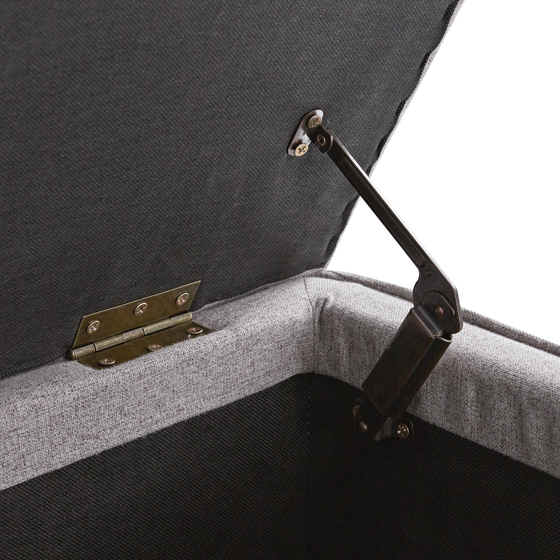 Egerton Box-Pleat Storage Bench, Stone Brushed Fabric