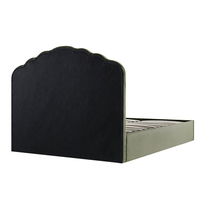Hana Ottoman Bed with Storage, Moss Green Velvet