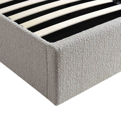 Archer Grey Boucle Ottoman Bed with Storage