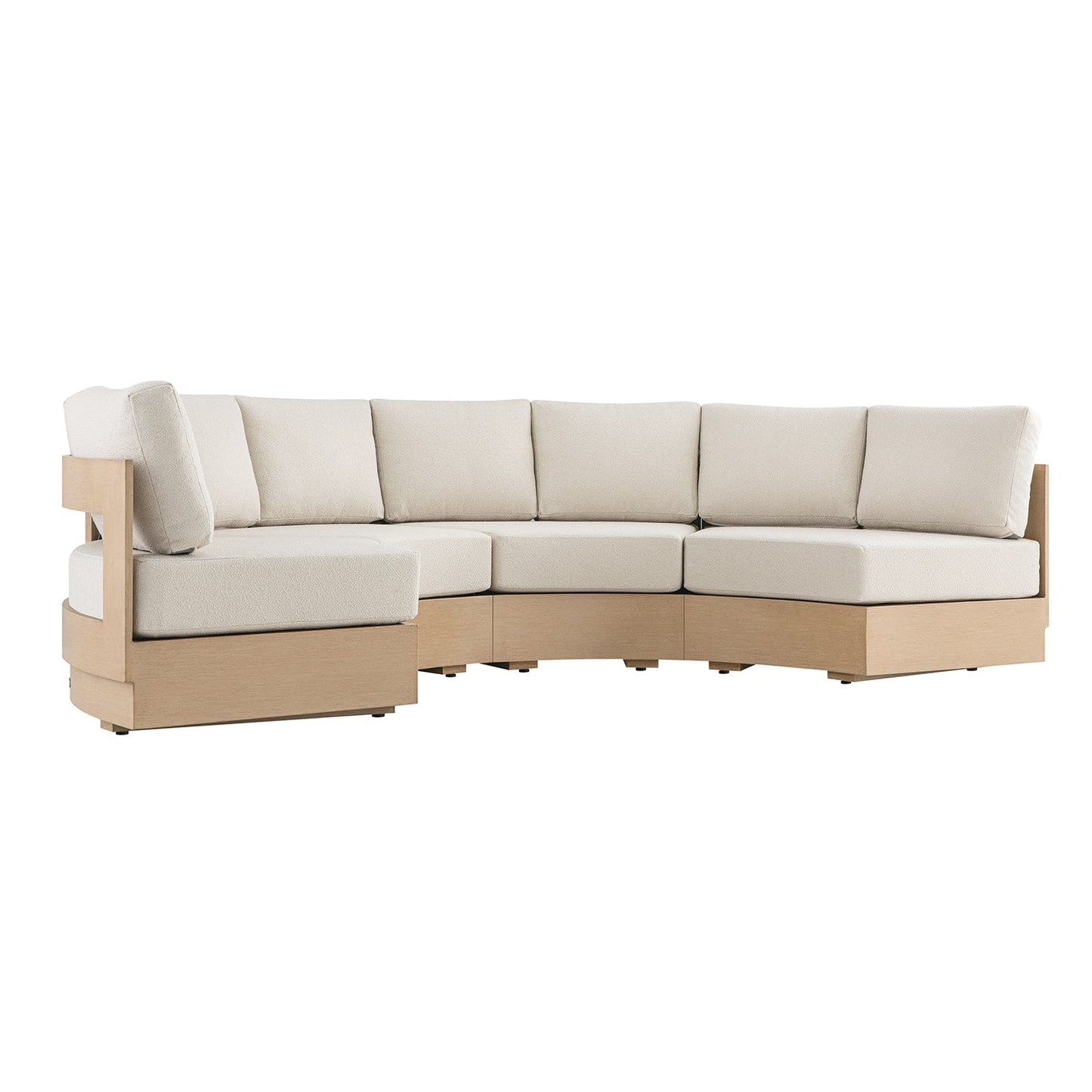Jardin Aluminium Outdoor Modular Grande 4-Piece Curved Sofa Set, Natural