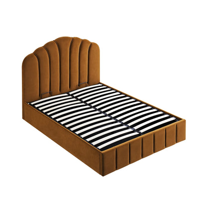 Hana Ottoman Bed with Storage, Cinnamon Velvet
