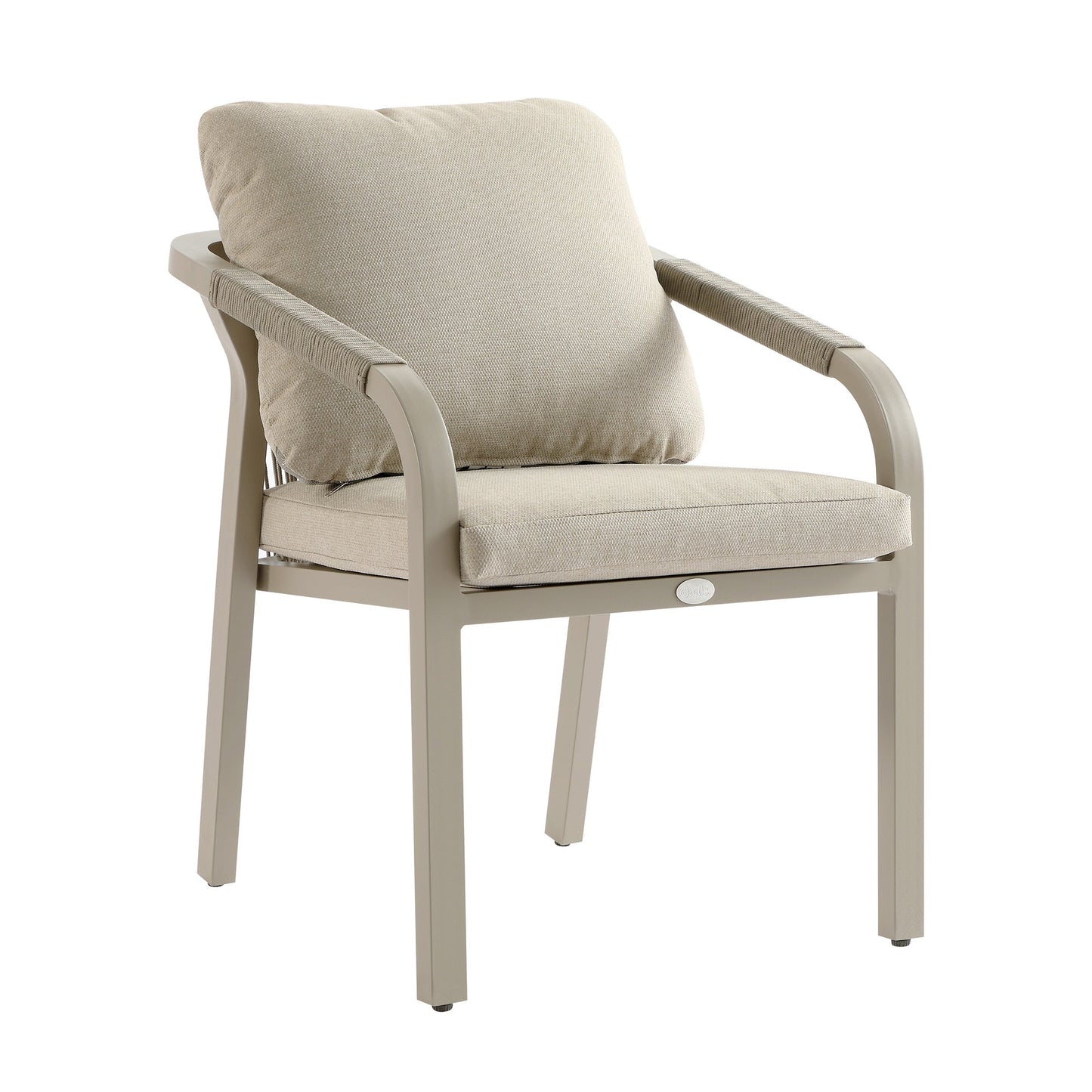 Manresa Rope 6-Seater Rectangular Garden Dining Set, Taupe and Beige