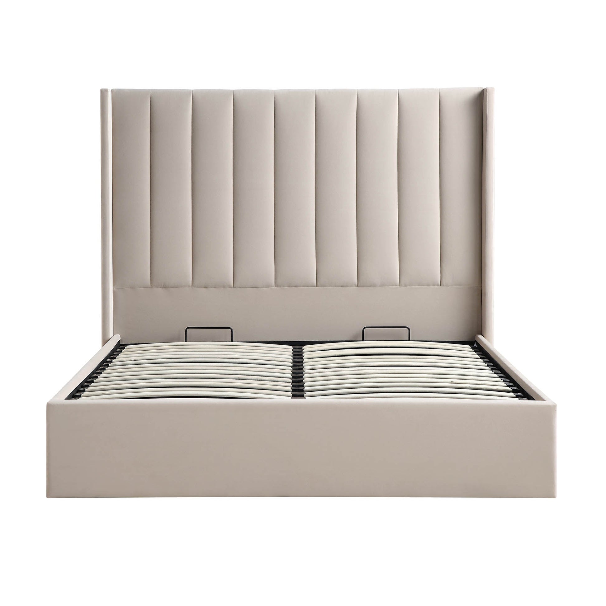 Wilton Champagne Velvet Ottoman Bed with Storage