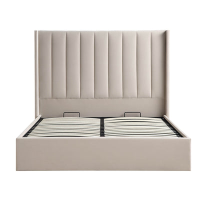 Wilton Champagne Velvet Ottoman Bed with Storage