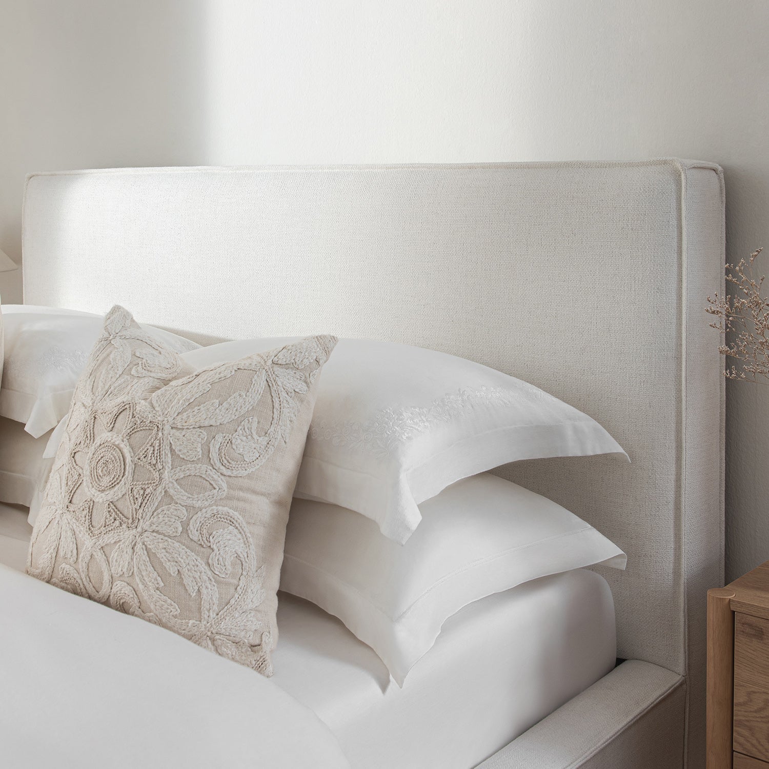 Forte Drawer Bed with Storage, Beige Linen Blend