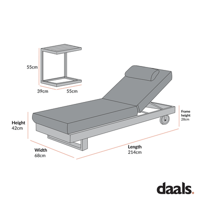 Montrose Aluminium Outdoor Sun Lounger Set, Brushed Silver Oak