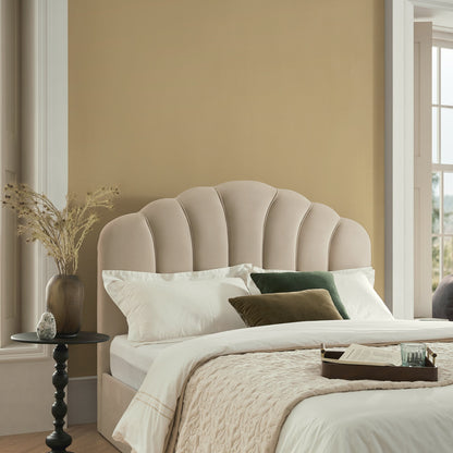 Hana Ottoman Bed with Storage, Warm Stone Velvet
