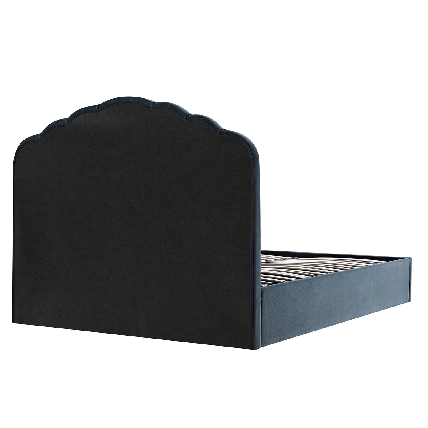 Hana Ottoman Bed with Storage, Aegean Blue Velvet