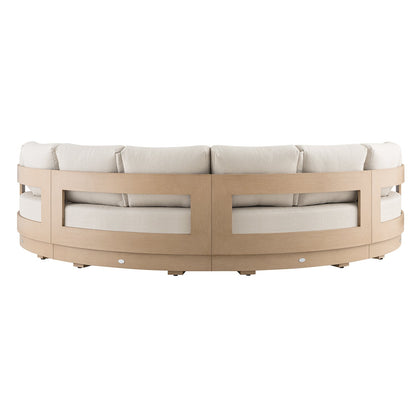 Jardin Aluminium Outdoor Modular Grande 4-Piece Curved Sofa Set, Natural
