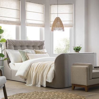 Hadley Stone Fabric TV Bed with Ottoman Storage