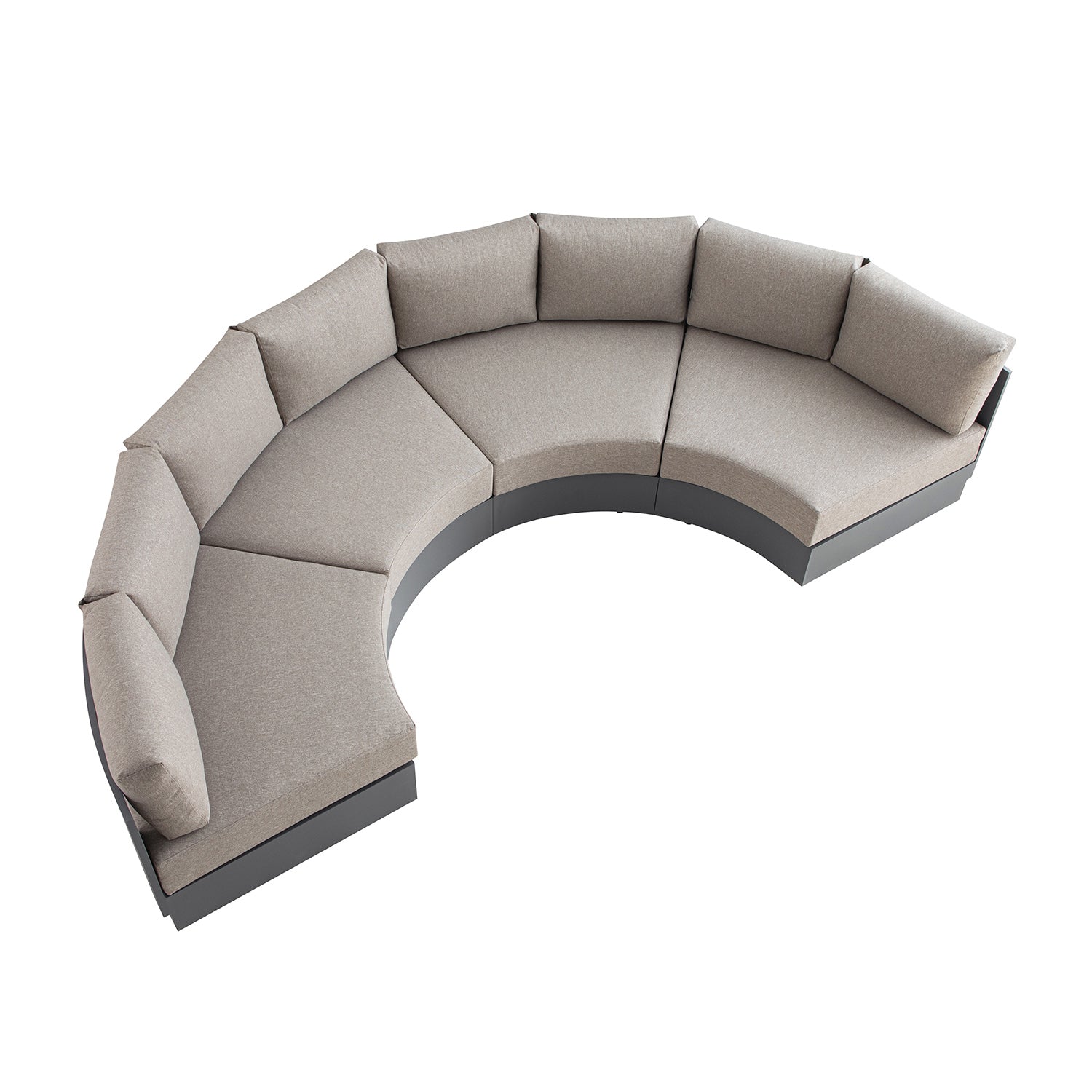 Jardin Aluminium Outdoor Modular Grande 4-Piece Curved Sofa Set, Granite