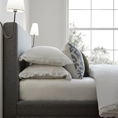 Egerton Box-Pleat Ottoman Bed with Storage, Charcoal Brushed Fabric