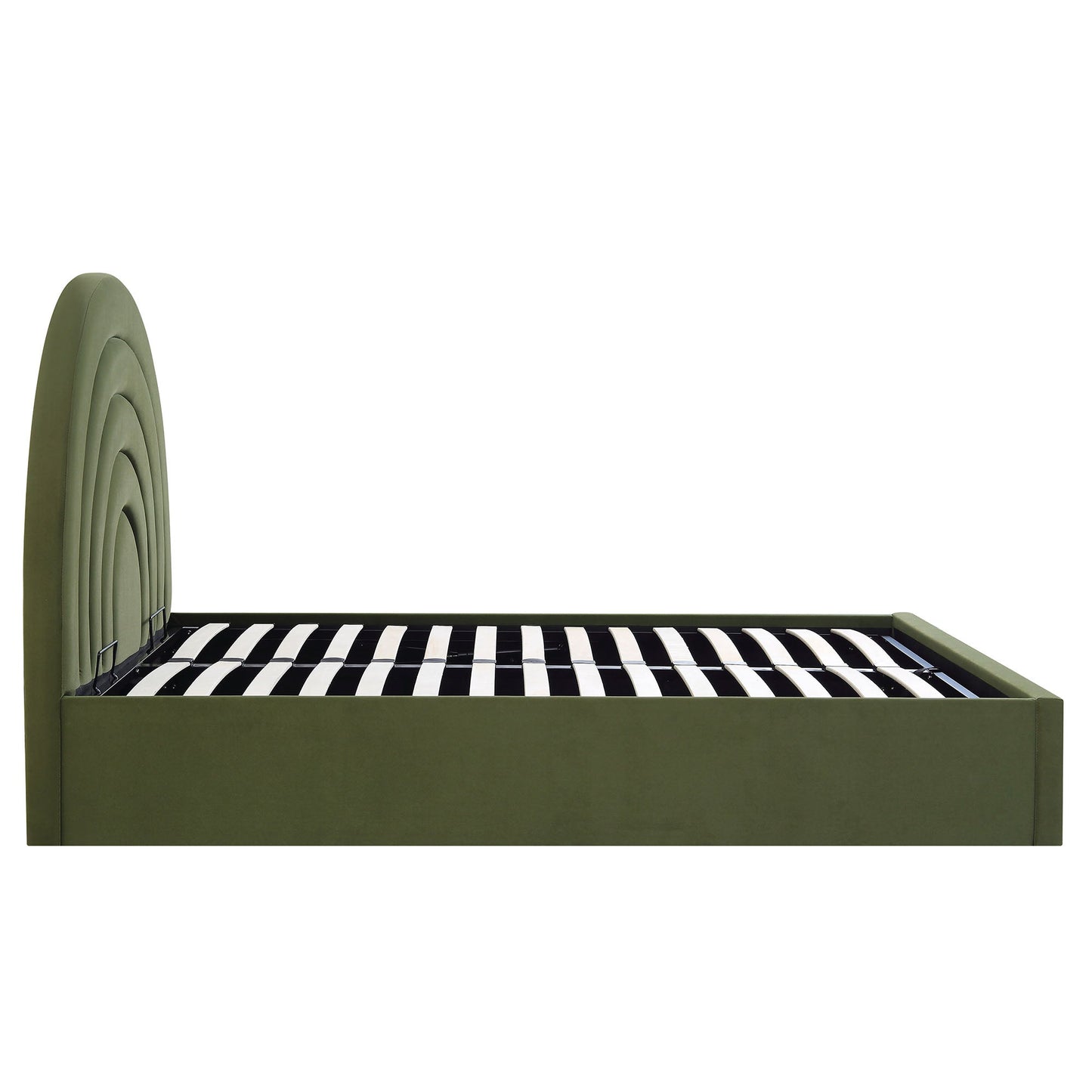 Archer Moss Green Velvet Ottoman Bed with Storage