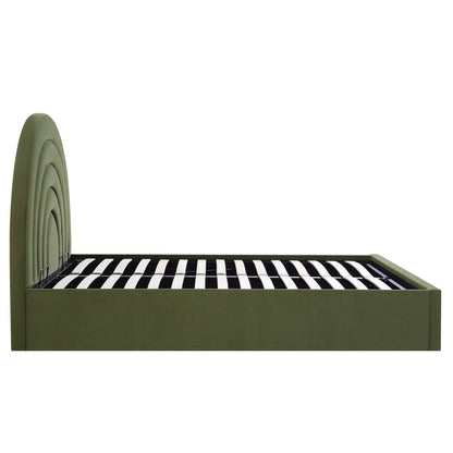 Archer Moss Green Velvet Ottoman Bed with Storage