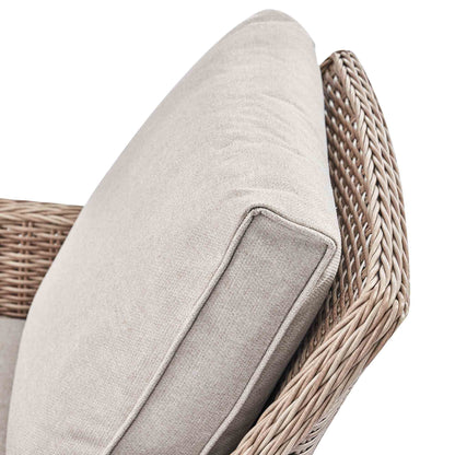 Hampshire 7-Seater Round Wicker Rattan Outdoor Sofa Set with Rising Table, Natural