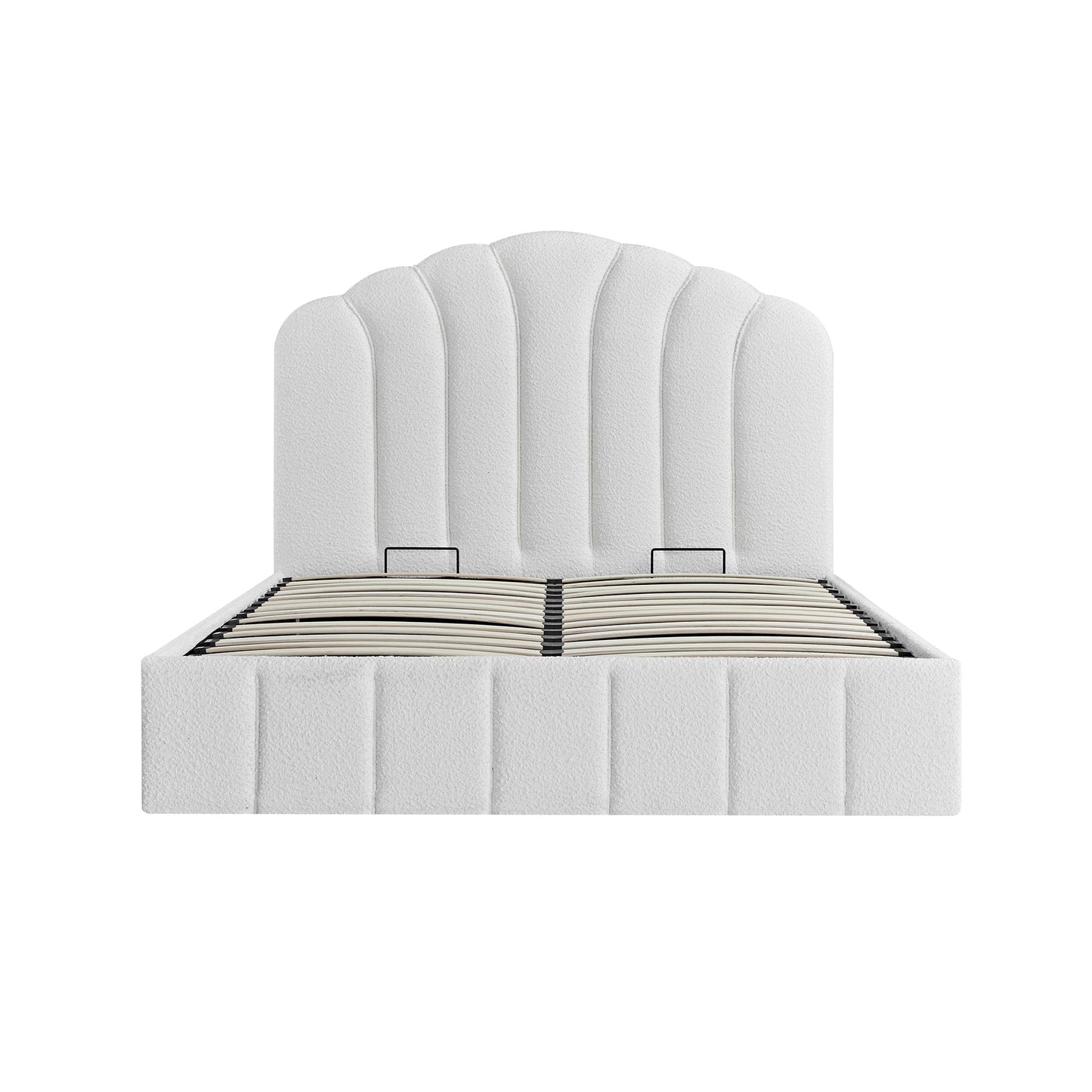 Hana Ottoman Bed with Storage, Ecru Boucle
