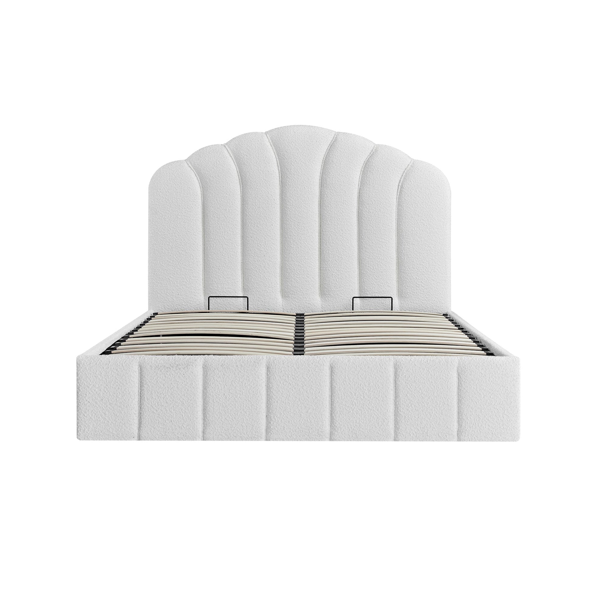 Hana Ottoman Bed with Storage, Ecru Boucle