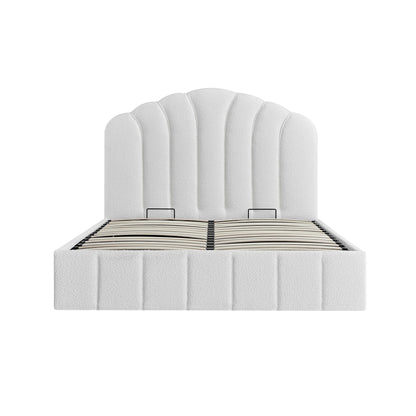 Hana Ottoman Bed with Storage, Ecru Boucle
