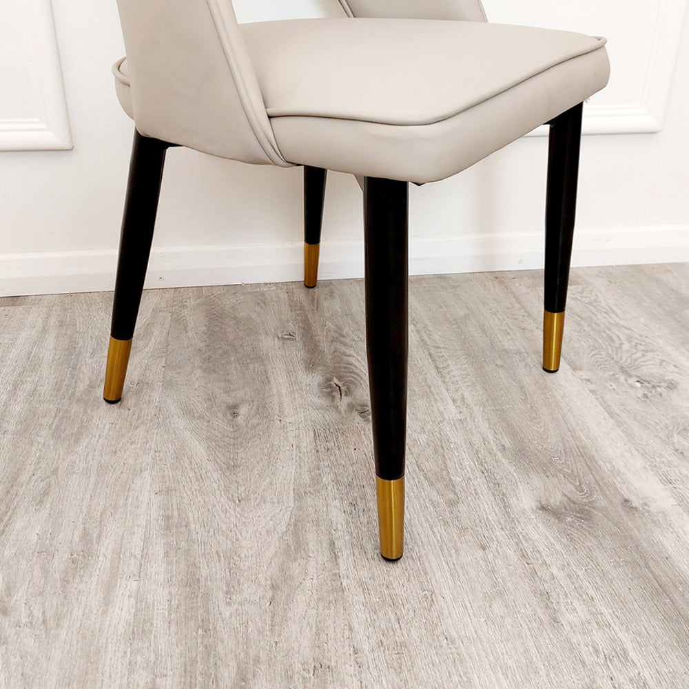 ASTRA LEATHER CHAIR – HIGH QUALITY BLACK LEGS WITH GOLD TIPS