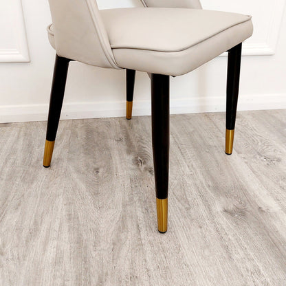 ASTRA LEATHER CHAIR – HIGH QUALITY BLACK LEGS WITH GOLD TIPS