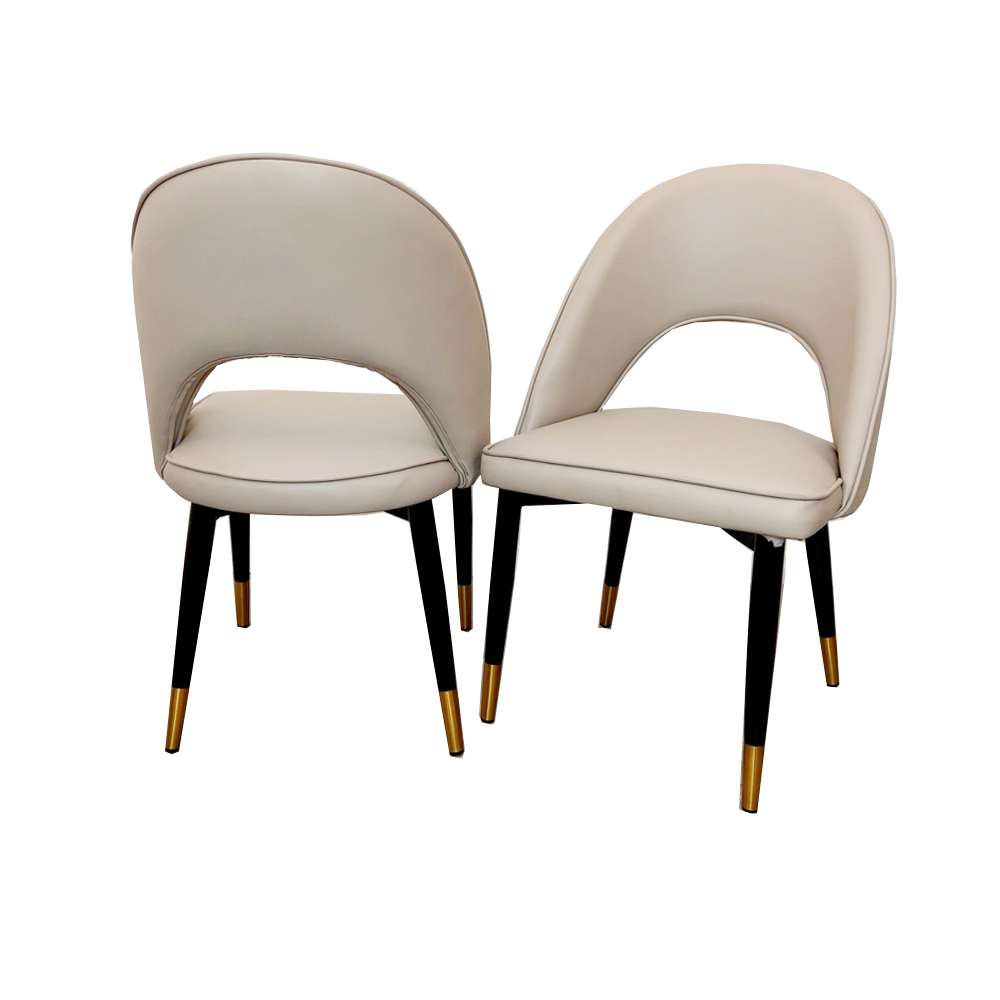 ASTRA LEATHER CHAIR – HIGH QUALITY BLACK LEGS WITH GOLD TIPS – view 2