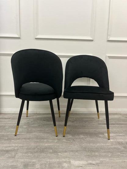 ASTRA LEATHER CHAIR – HIGH QUALITY BLACK LEGS WITH GOLD TIPS