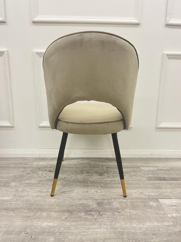 ASTRA LEATHER CHAIR – HIGH QUALITY BLACK LEGS WITH GOLD TIPS
