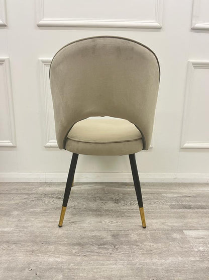 ASTRA LEATHER CHAIR – HIGH QUALITY BLACK LEGS WITH GOLD TIPS