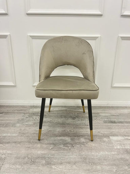 ASTRA LEATHER CHAIR – HIGH QUALITY BLACK LEGS WITH GOLD TIPS