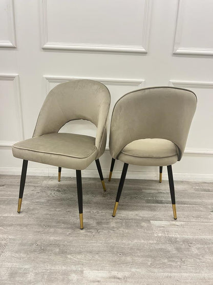 ASTRA LEATHER CHAIR – HIGH QUALITY BLACK LEGS WITH GOLD TIPS